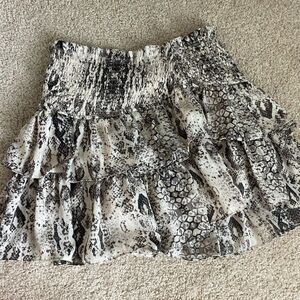 Mustard Seed Black and White Bubble Mini Skirt